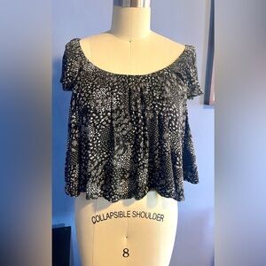 Vintage Havana Black and White Patterned Blouse